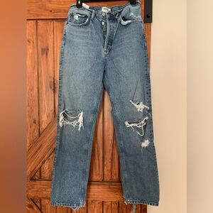 Agolde distressed straight leg jeans